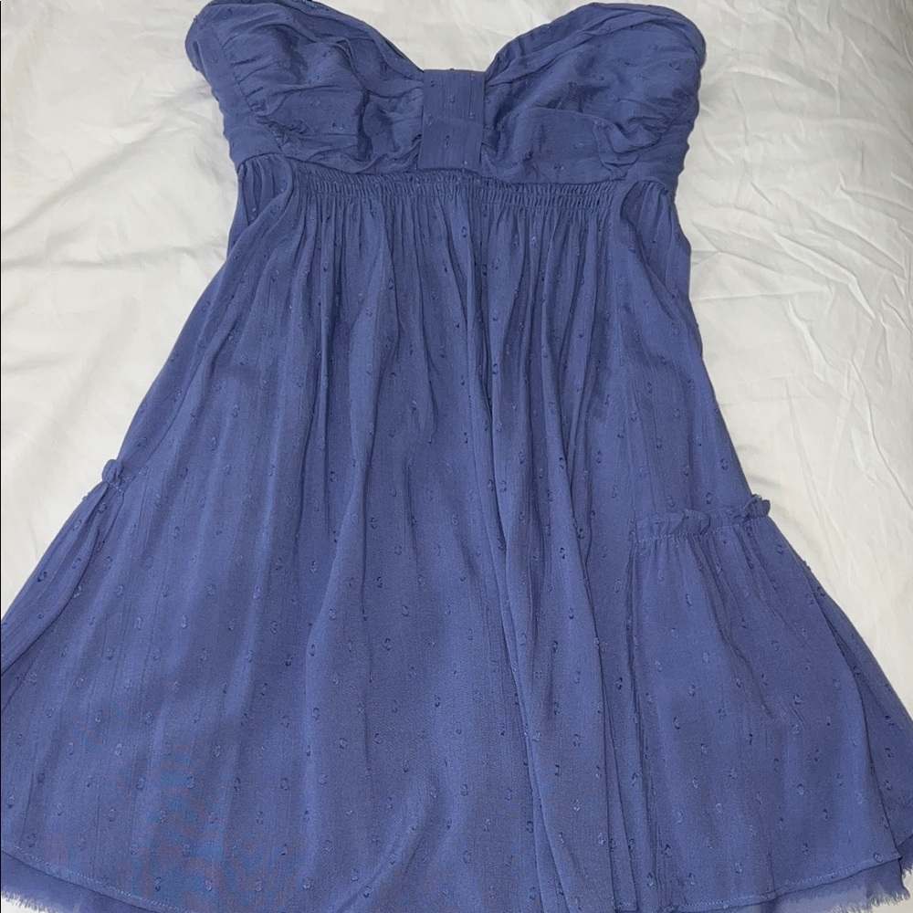 Chic Strapless Blue Dress